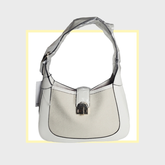 Nine West Ione Hobo White Shoulder Bag Purse - Picture 4 of 10